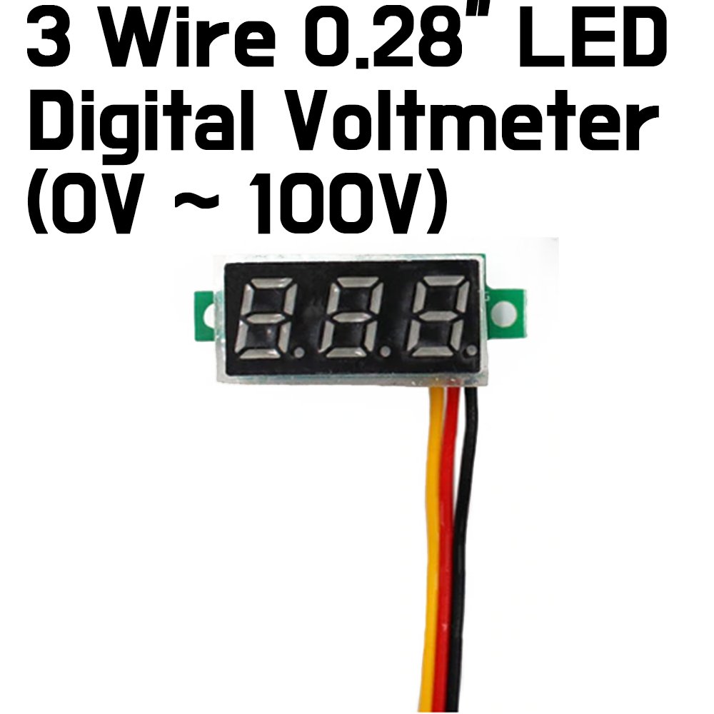 Reland Sung 0.28 inch DC 0-100V 3-Wire Mini Gauge Voltage Meter