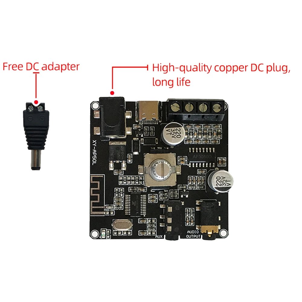 100W Bluetooth 5.0 Audio Amplifier Stereo Board - 2x50W - ePartners NZ