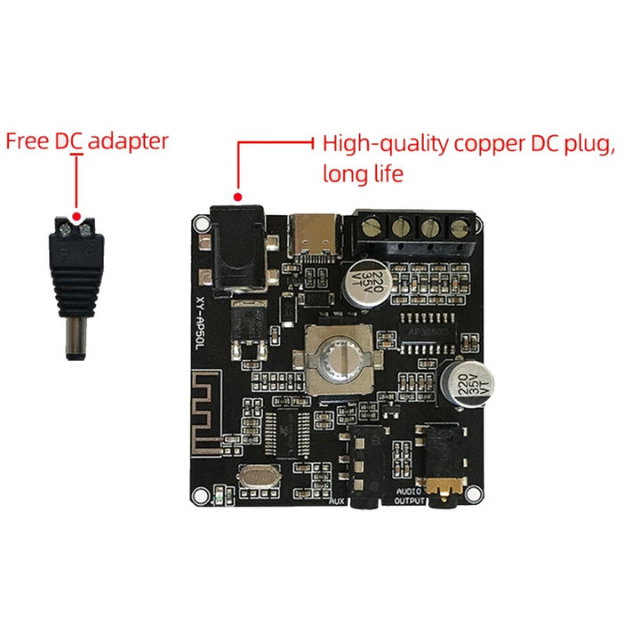 100W Bluetooth 5.0 Audio Amplifier Stereo Board - 2x50W - ePartners NZ