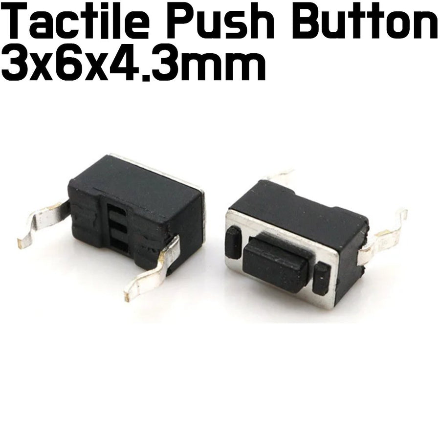 2Pin 3x6x4.3 mm Tactile Switch Push Button Panel PCB - ePartners