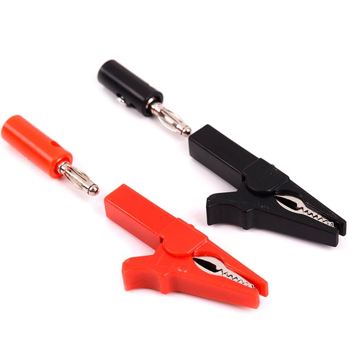 55mm Alligator Clips + Banana Plugs + Black, Red - ePartners NZ