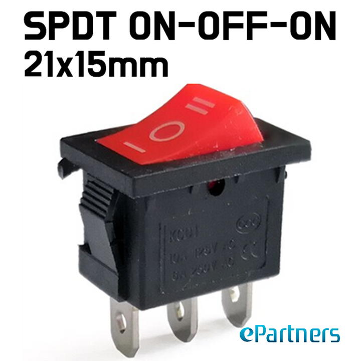 Rocker Toggle Switch - SPDT 3PIN Snap-in ON/OFF/ON Position Snap Boat Rocker Switch 6A/250V