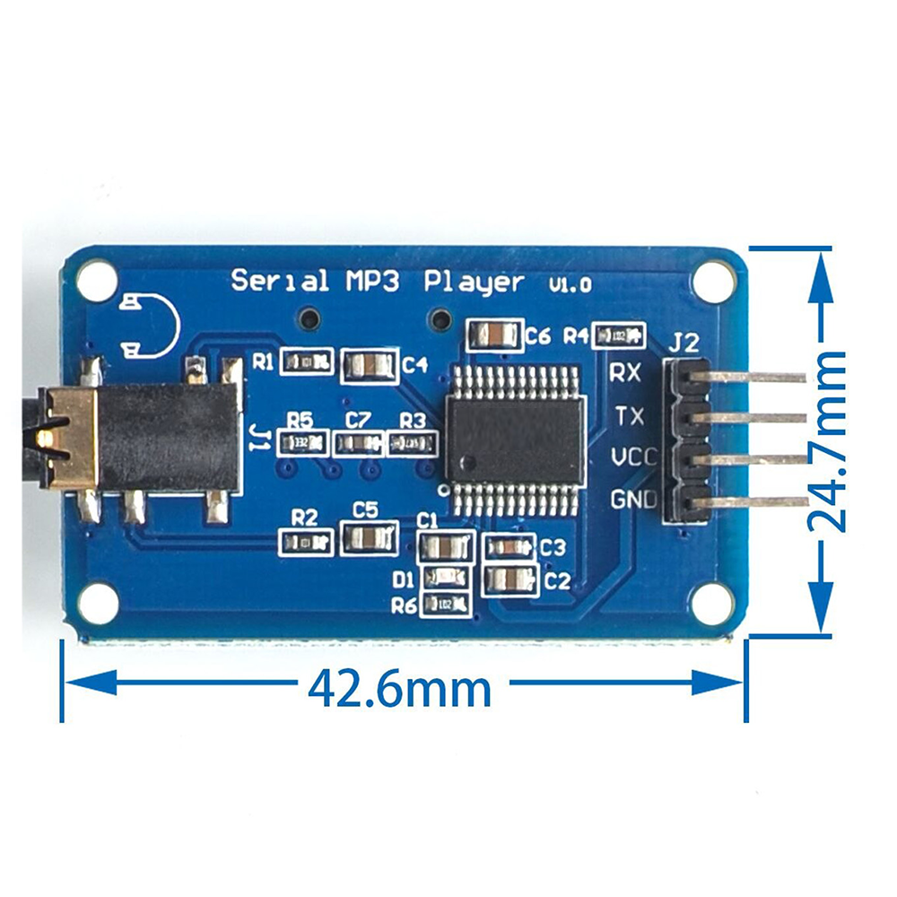 Audio - MP3 Music Player Module - UART Control Serial