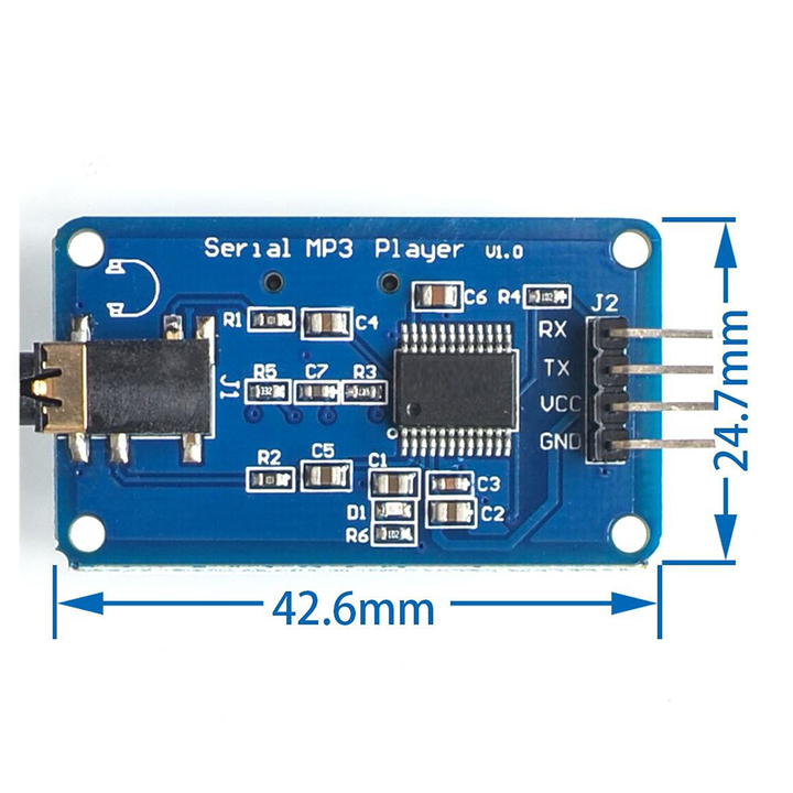 Audio - MP3 Music Player Module - UART Control Serial