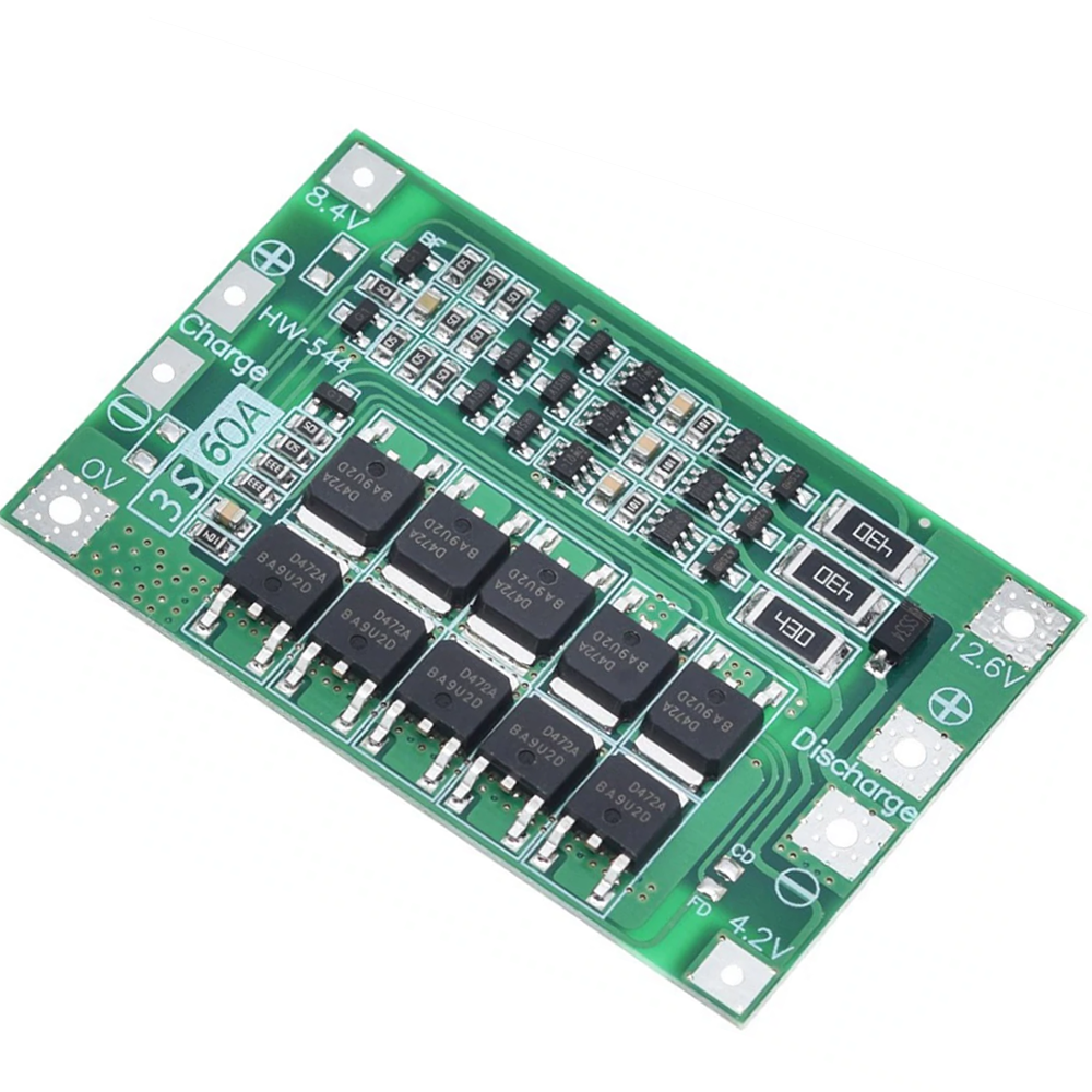 3S 60A BMS 18650 Lithium Battery Protection Board