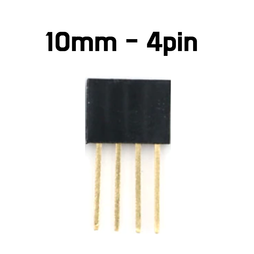 Pin Header - Stackable Long Legs Female Header - 4,6,8 and 10-pin
