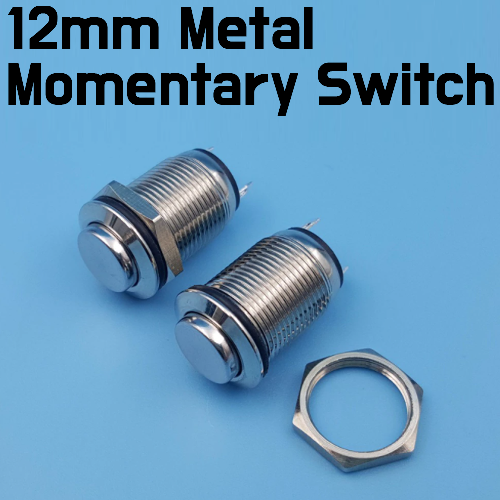 Momentary Push Button Switch -  Waterproof Metal 2Pin Momentary Switch 12mm