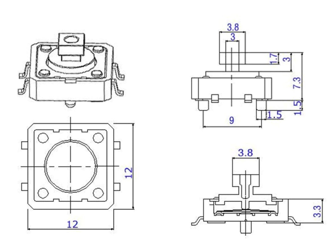 Tactile Push Button - 12x12x7.3mm