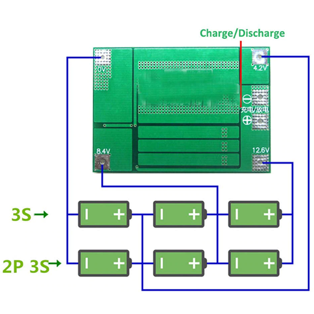 BMS - 3S 40A BMS 11.1V 12.6V 18650 Lithium Battery Protection Board