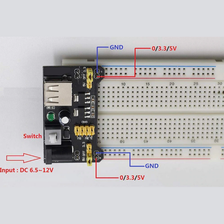 Breadboard MB-102 Power Supply Module 3.3V 5V