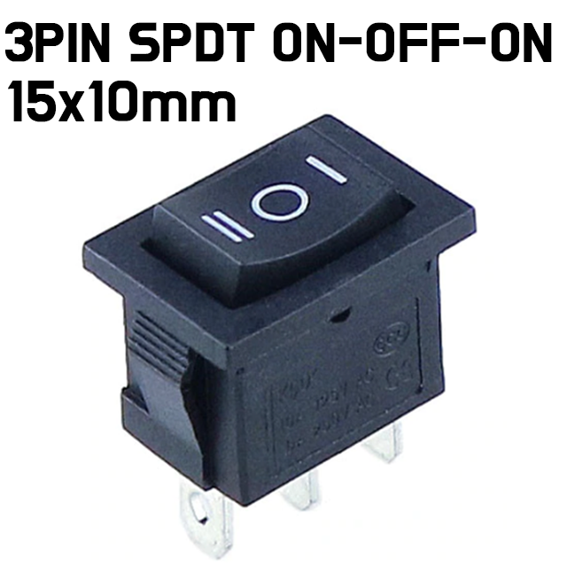 Rocker Toggle Switch - SPDT 3PIN Snap-in ON/OFF/ON Position Snap Boat Rocker Switch 6A/250V
