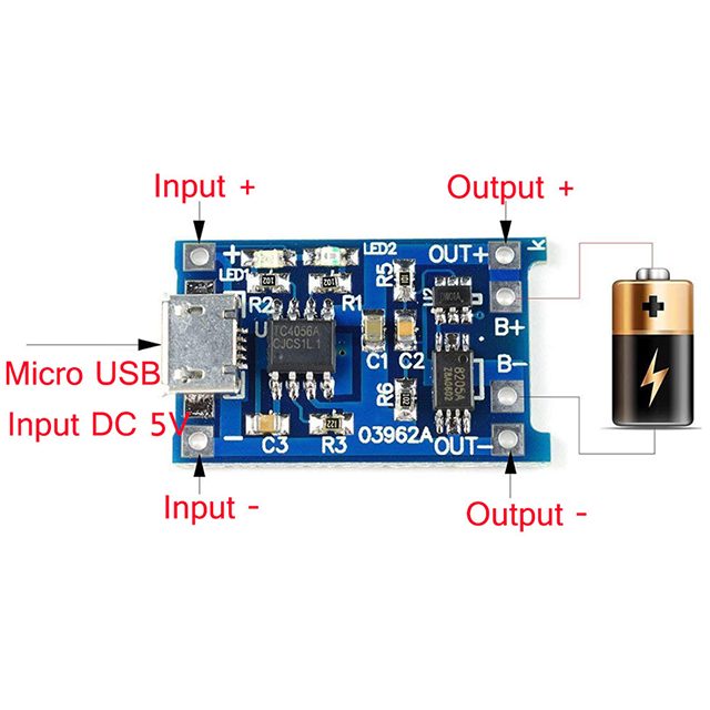 18650 Battery Charger Board - 1S 1A with Protection