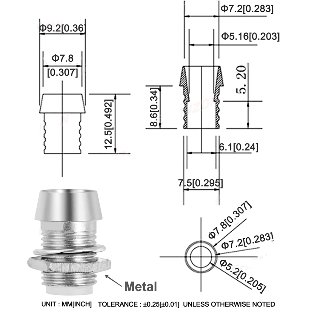 LED Bezel - 5mm LED Metal Clip Bezel Socket Mount