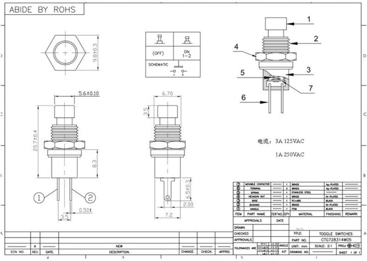 Momentary Push Button Switch - Black 1pcs - ePartners NZ
