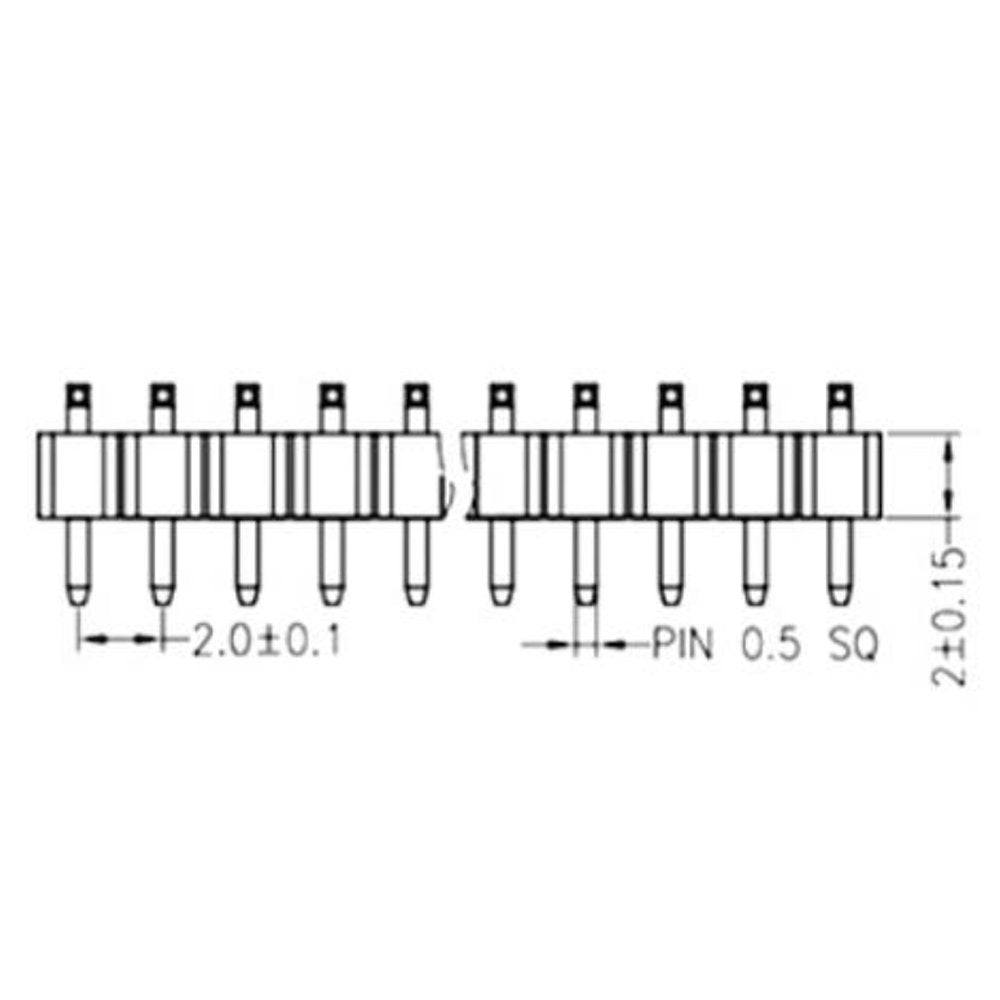 Pin Header - Right Angle 40 Pin 2.0mm Single Row Pin Headers - ePartners