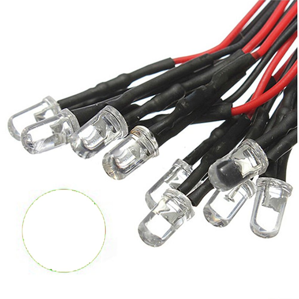 Round Pre-wired Water Clear LED - 5mm 12VDC - ePartners