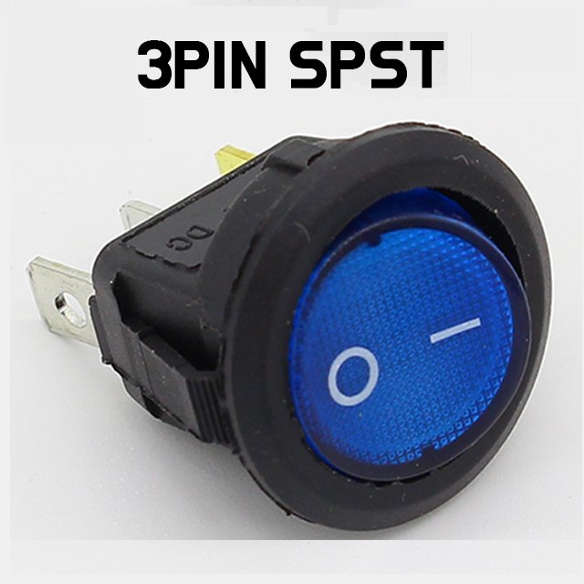 SPST LED Rocker Toggle Switch 3Pin ON/OFF 12V - GREEN, Blue, Yellow, Red - ePartners