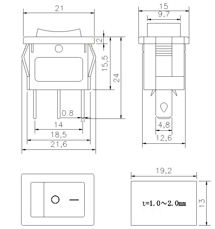Rocker Toggle Switch - 12V 3Pin LED Rocker Switch SPST ON OFF GREEN