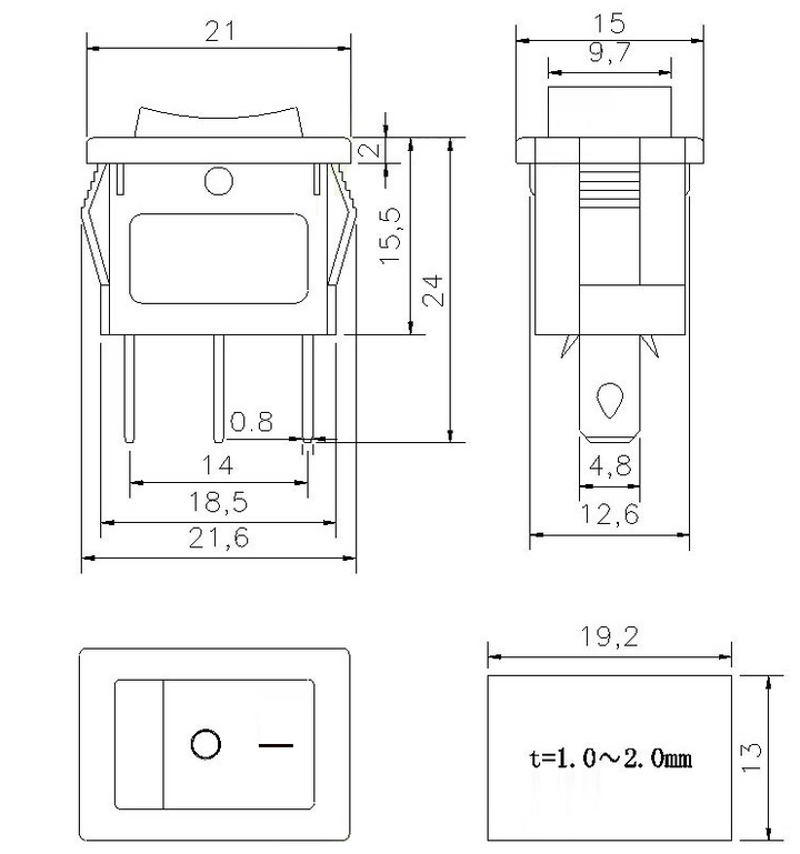 Rocker Toggle Switch - 12V 3Pin LED Rocker Switch SPST ON OFF GREEN