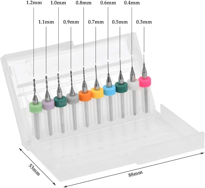 10PCS PCB Drill Bits 03mm ~ 1.2mm - ePartners