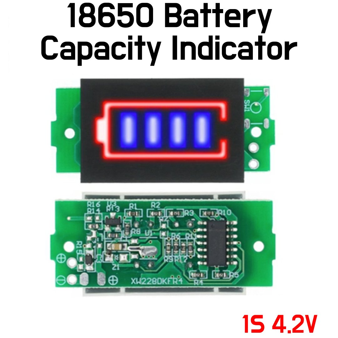 18650 Battery Capacity Indicator - 1S 4.2V - ePartners