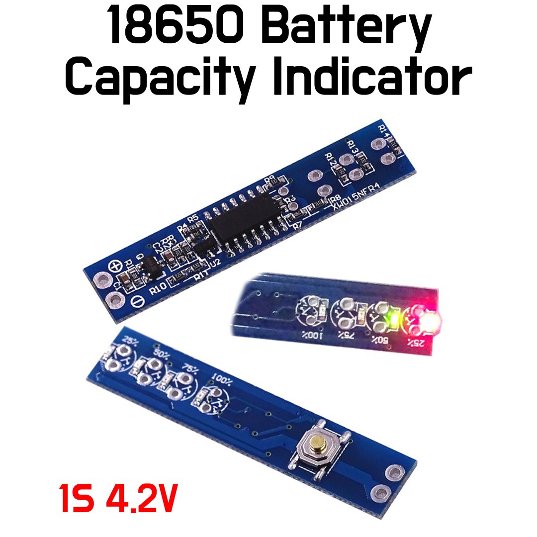 18650 Battery Capacity Indicator - 1S 4.2V - ePartners