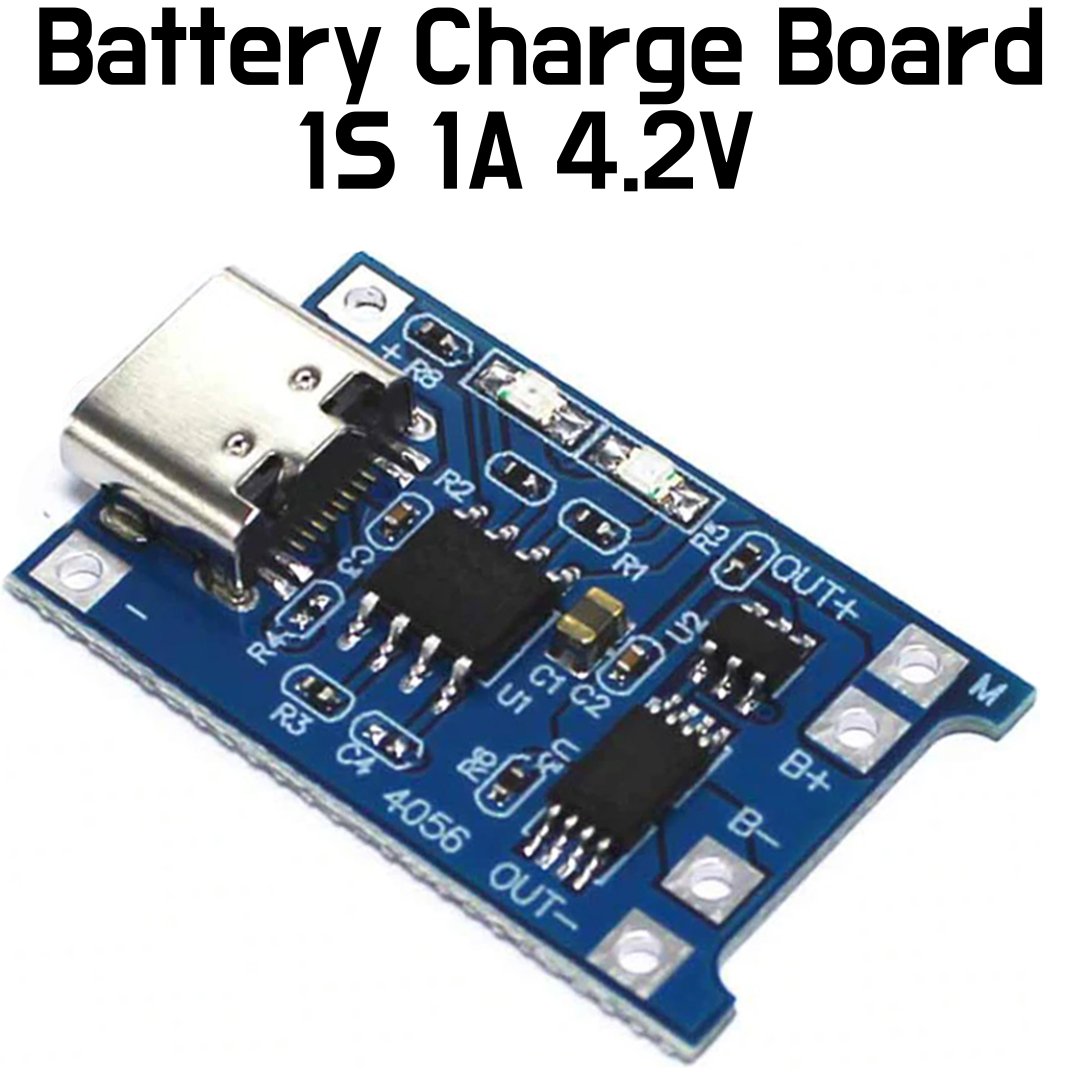 18650 Battery Charger Board - 1S 1A with protection, Type C - ePartners