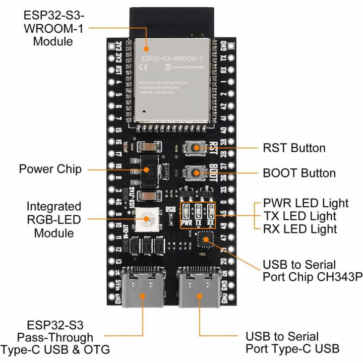 ESP32-S3 N16R8 Development Board with Antenna