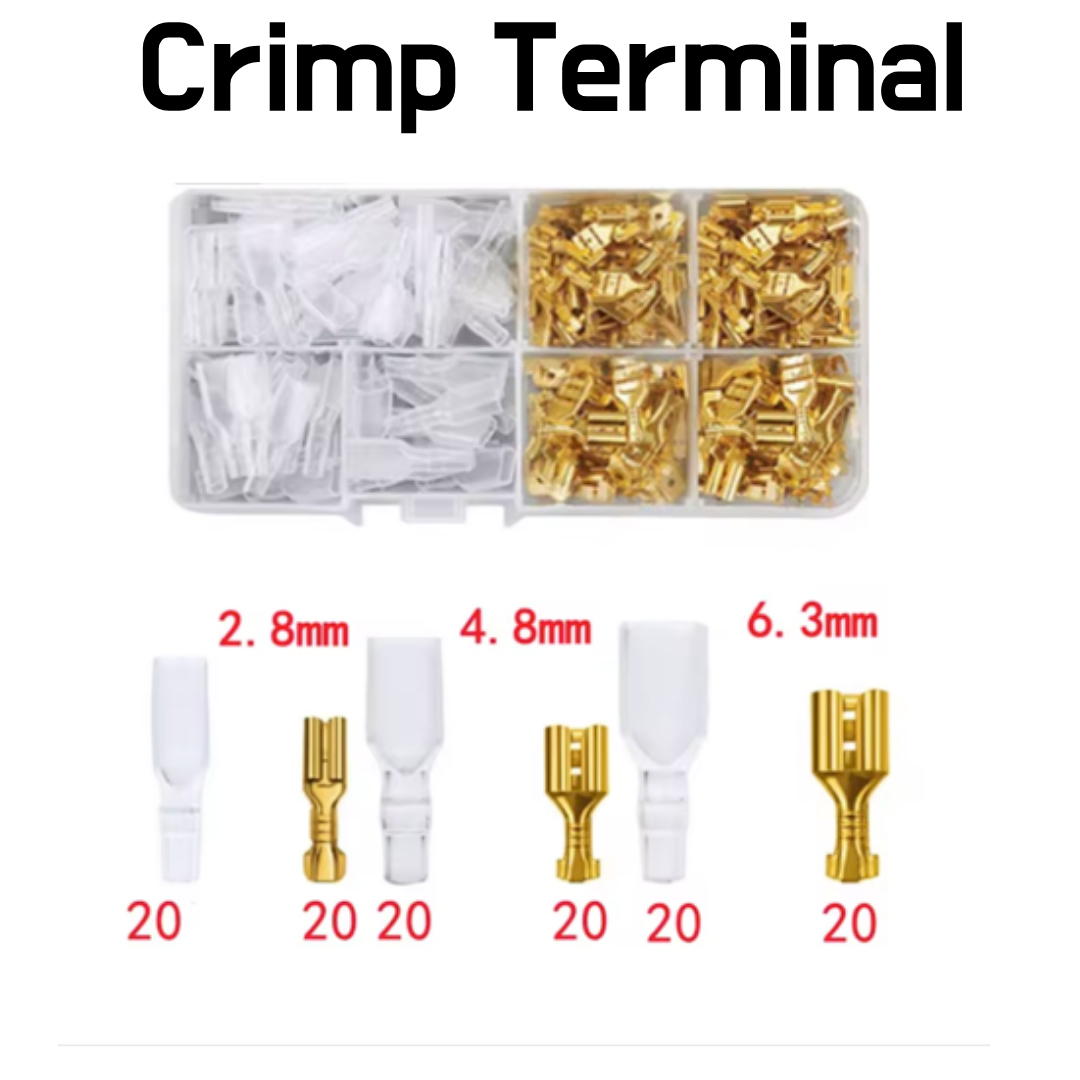 120pcs Gold Crimp Terminal Assorted Kit - Female