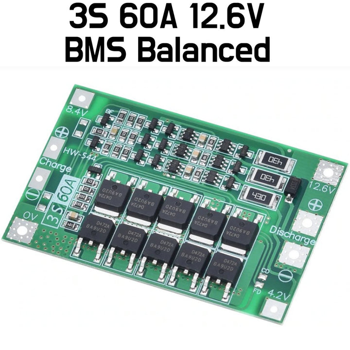 BMS - 3S 60A BMS 18650 Lithium Battery Protection Board - ePartners