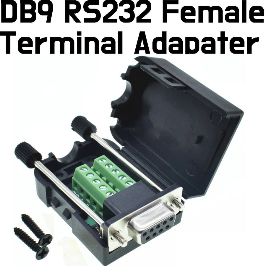 DB9 RS232 Serial to Terminal female Adapter Connector Breakout Board Black+Green - ePartners