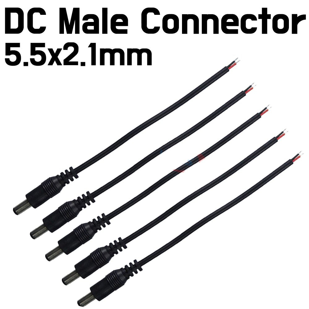 DC Power Connector with lead 5.5x2.1mm - Male - ePartners