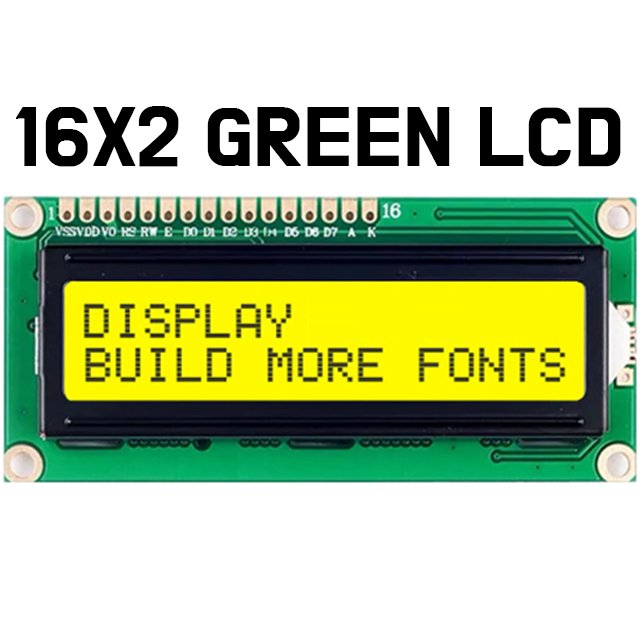 LCD - 1602 Display Green HD44780 - Yellow - ePartners