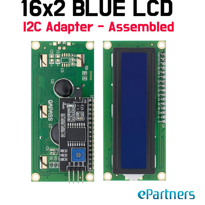 LCD - 1602 LCD Display HD44780 - Blue - ePartners