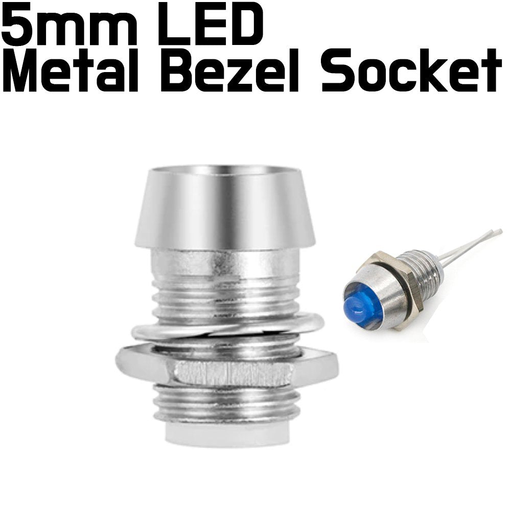 Led Disc Socket LED Metal Clip Bezel Socket Mount - 5mm | ePartners NZ