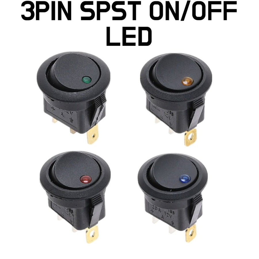 Rocker Toggle Switch - LED Switch SPST ON/OFF Switches 20A 12V - ePartners