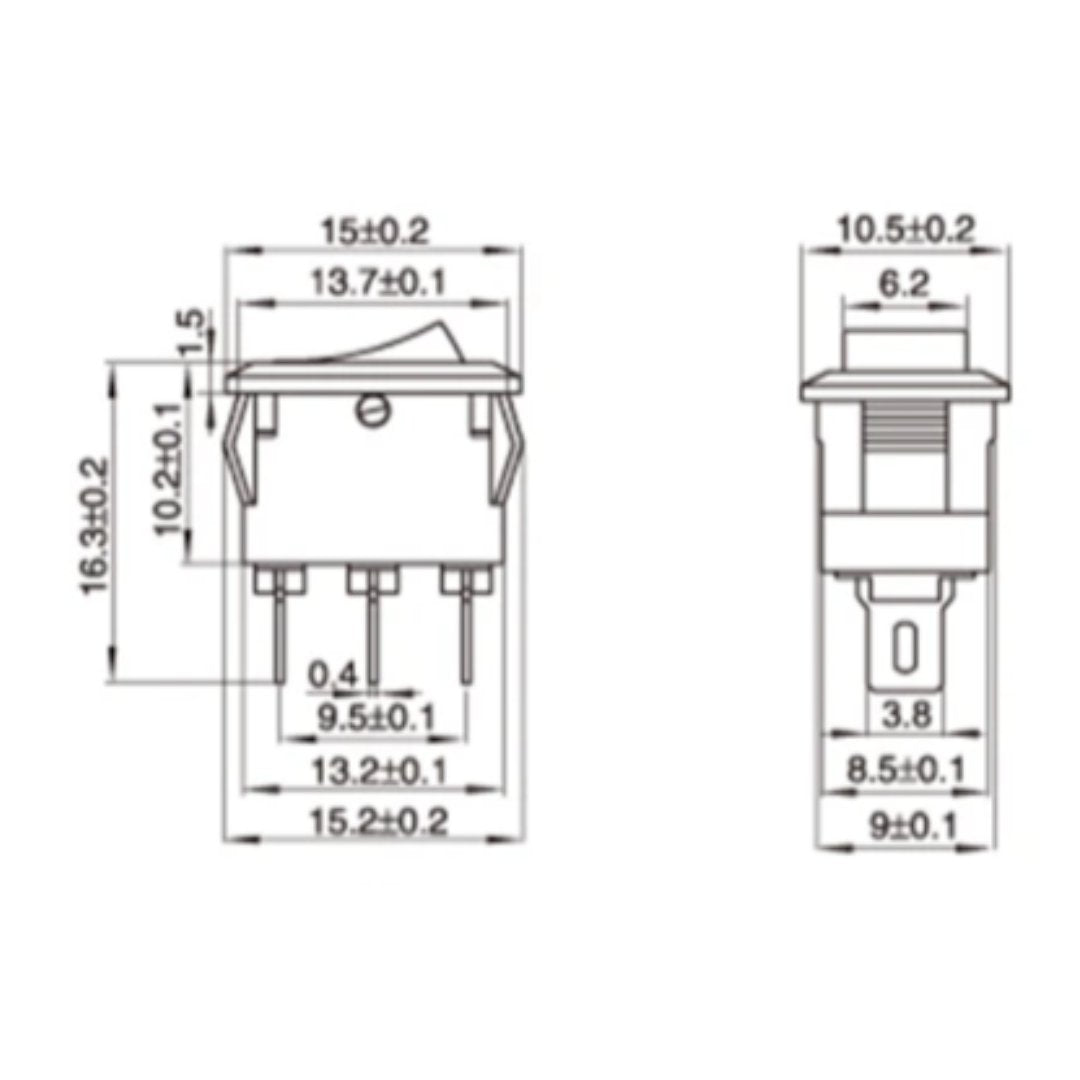 SPDT 3PIN Snap - in ON/OFF/ON Position Snap Boat Rocker Switch 6A/250V - ePartners