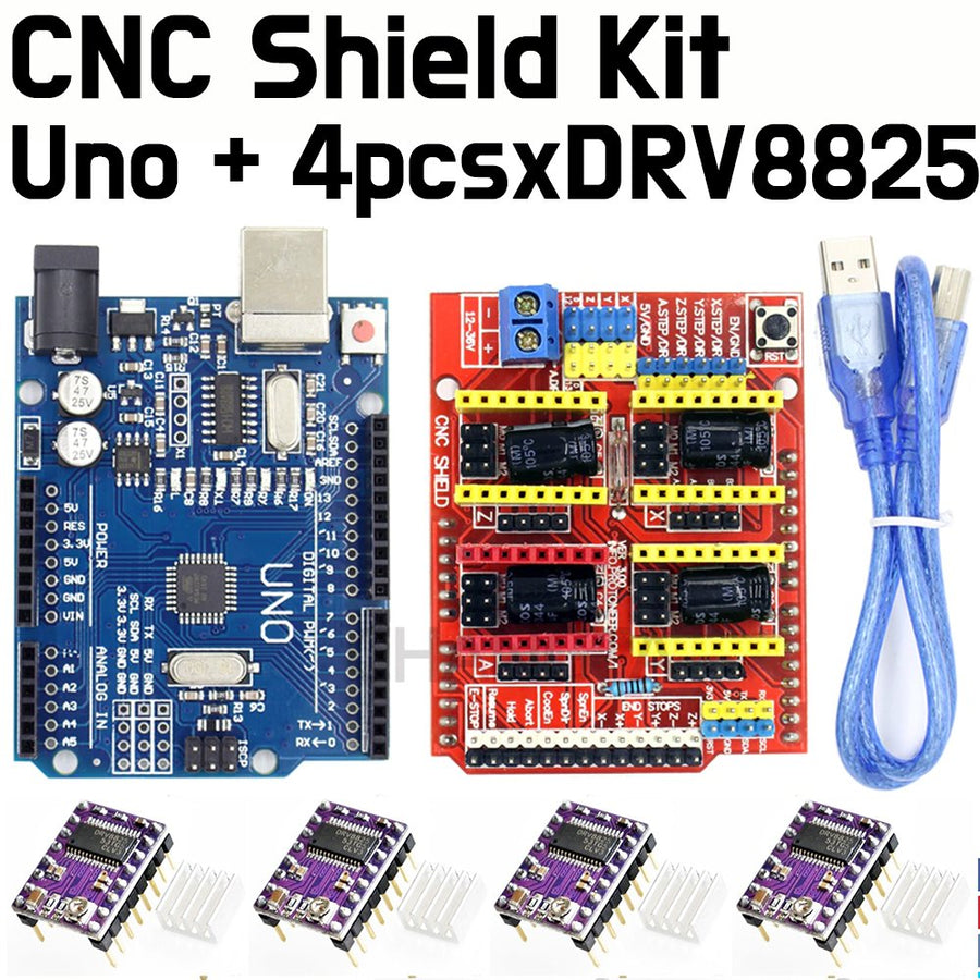 Uno Driver Grbl Based Uno R3 With Cnc Shield V3 And Drv8825 Stepper KEYESTUDIO