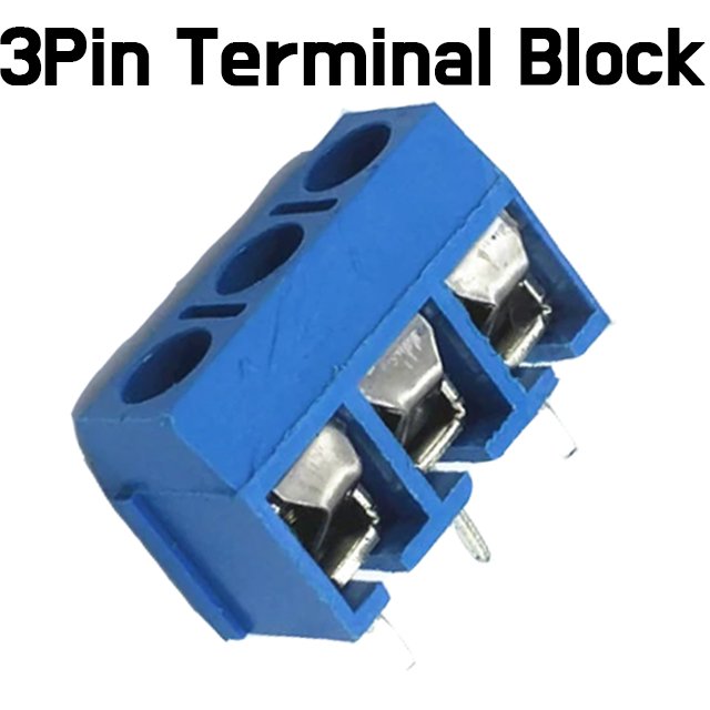 Terminal Block - 3 Pin T Blue Iron 5.0mm Straight Pin - ePartners