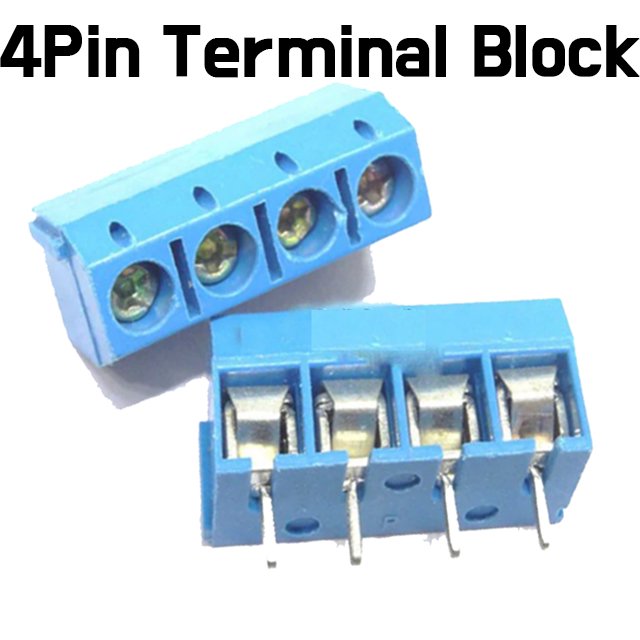 Terminal Block - 4 Pin Blue Iron 5.0mm Straight Pin - ePartners