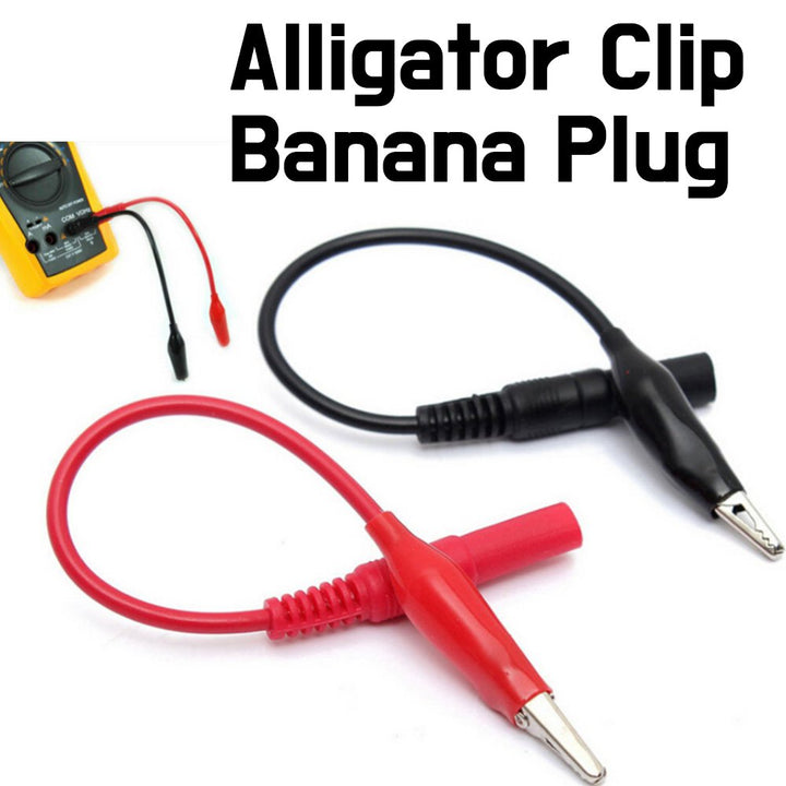 Test Leads - Alligator Cilp to AV Banana Plug Test Cable Lead Connector - 2pcs - ePartners