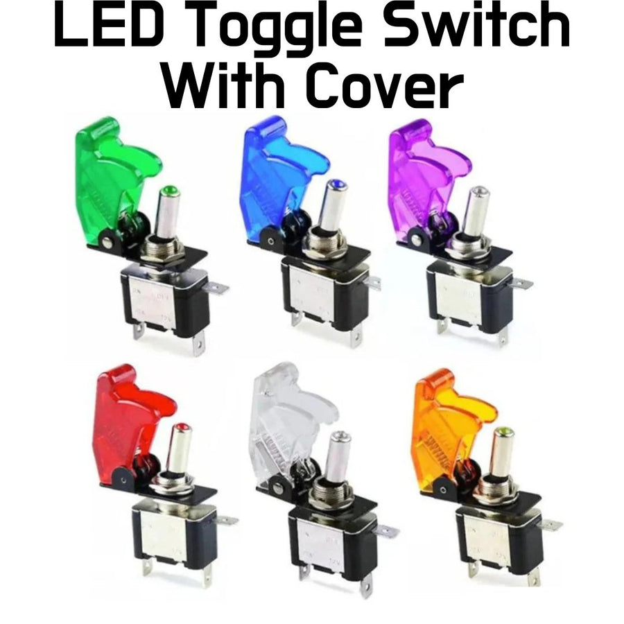 Toggle Switch - SPST 12V LED Rocker Toggle ON OFF Switch with Cover - ePartners