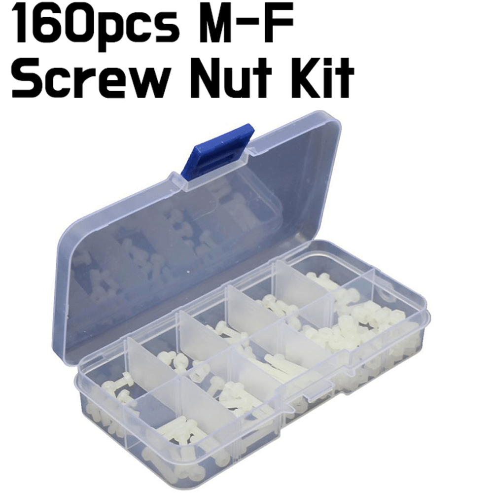 160pcs M3 Nylon M - F Screw Nut Assortment Kit - ePartners