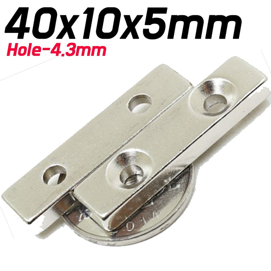 1pc - 40mm x 10mm x 5mm - 4.3mm Neodymium Magnet - ePartners NZ