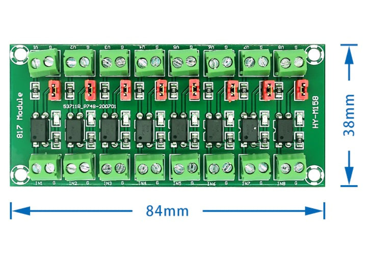 8 Channel Optocoupler Isolation Voltage Converter