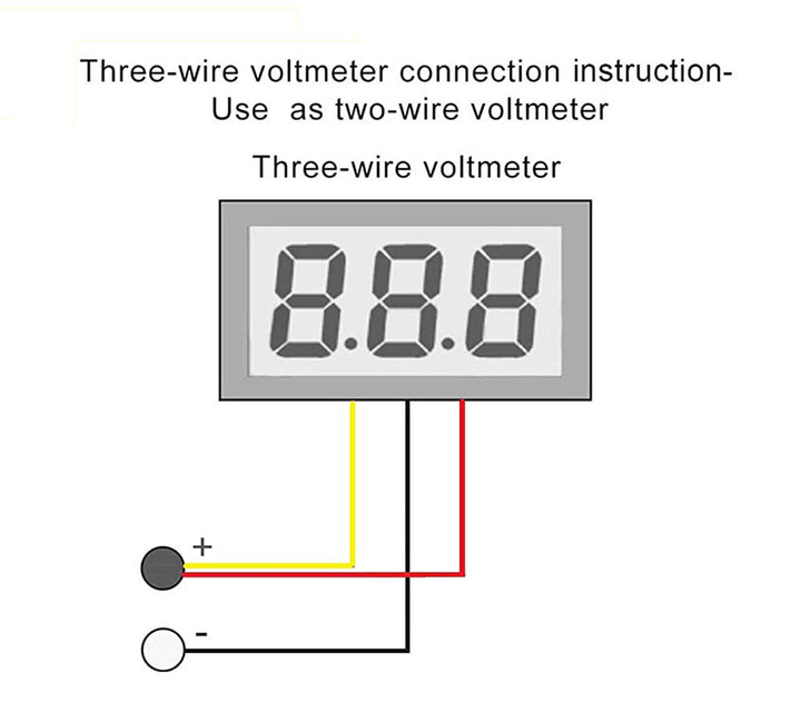 Voltmeter - 3 Wire 0.28" - 0V~100V