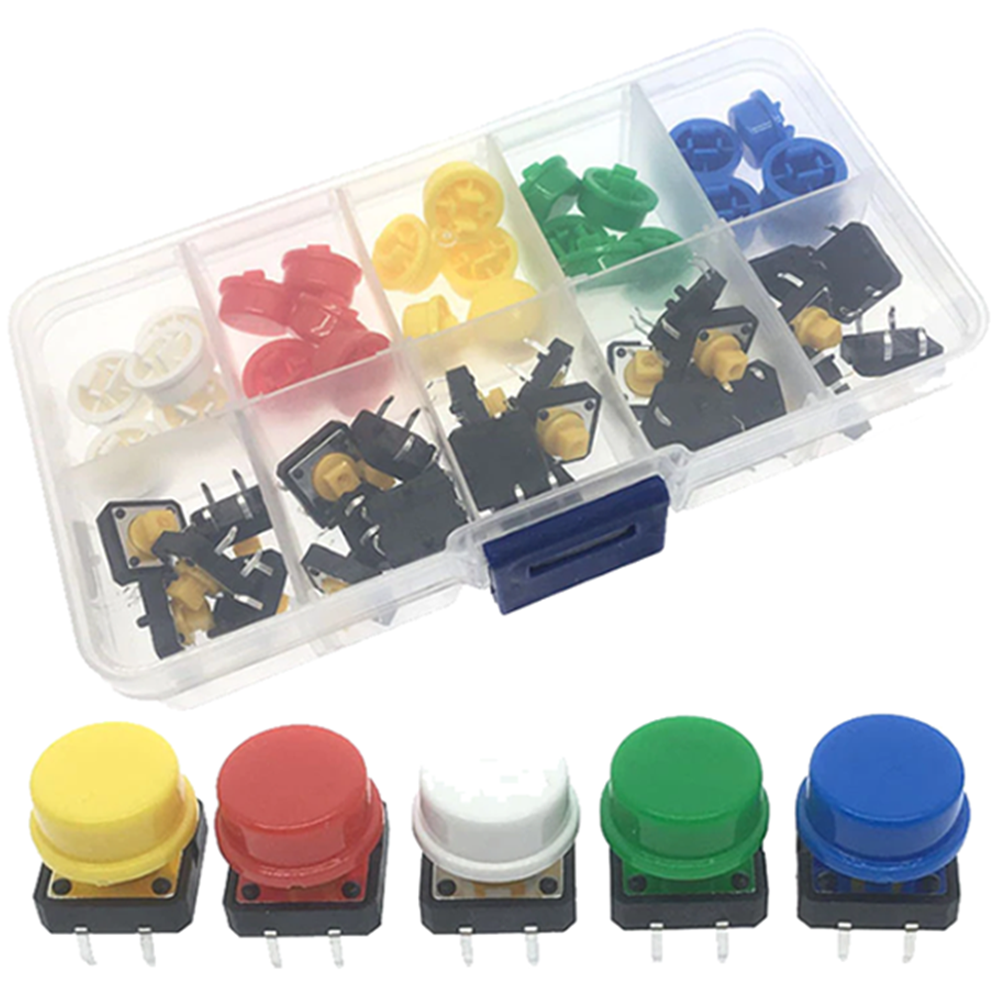12x12x7.3mm Tactile Push Button Kit 25pcs