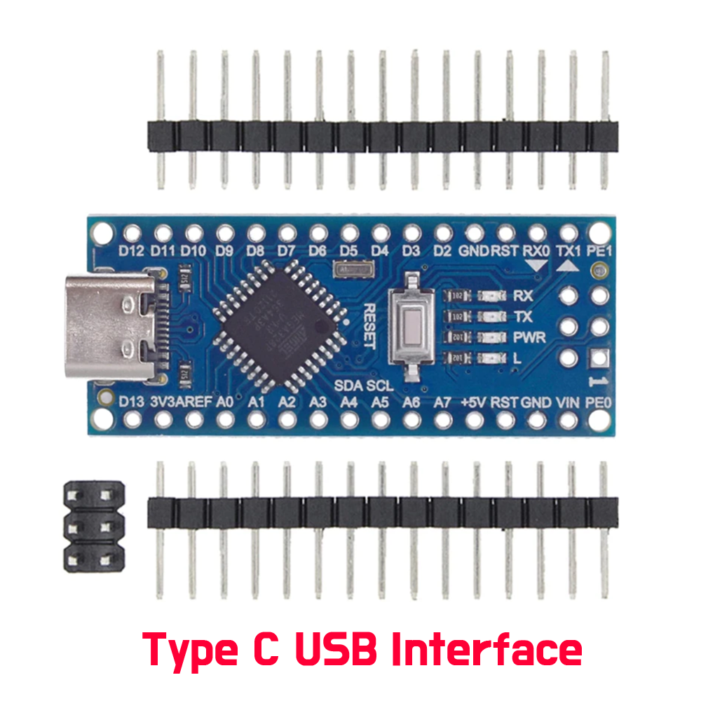 Arduino Nano Compatible - Genuine ATmega328P Microcontoller Type C USB Socket