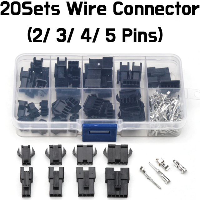 20Sets Wire JST Connector Kit with Plastic Box