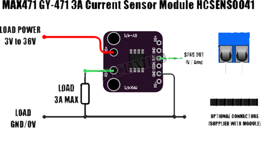 Current - GY-471 3A Range Current Sensor Module Professional MAX471 Module